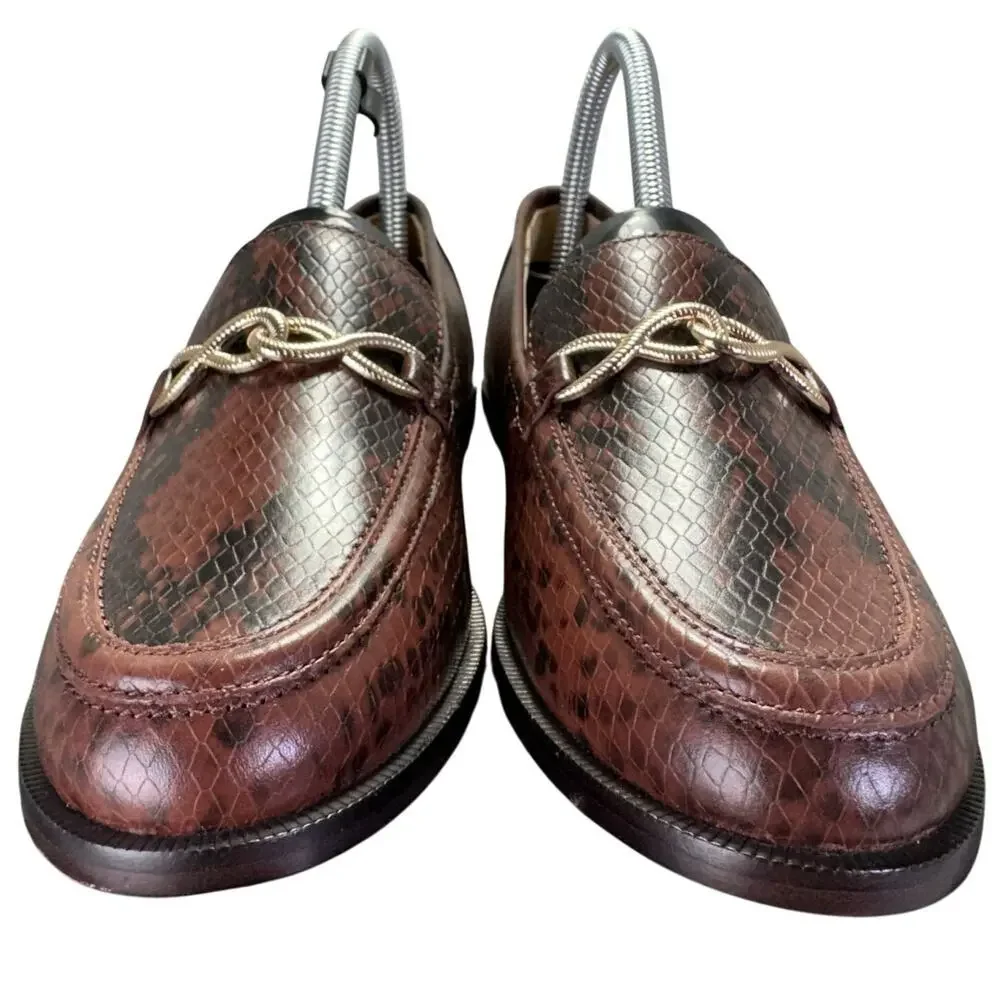 Joie Laila Loafer Cognac Snake Print Leather Slip-On Women’s Size 6.5M US
